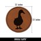 Duck From the Front Silhouette Round Iron-On Engraved Faux Leather Patch Applique - 2.5"